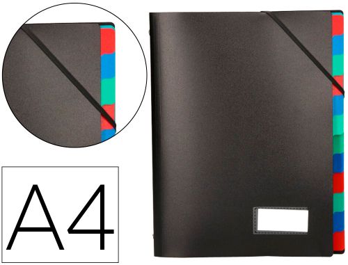 Pasta classificadora liderpapel polipropileno din a4 12 departamentos cor preto , Liderpapel , 68781 , 8423473687813